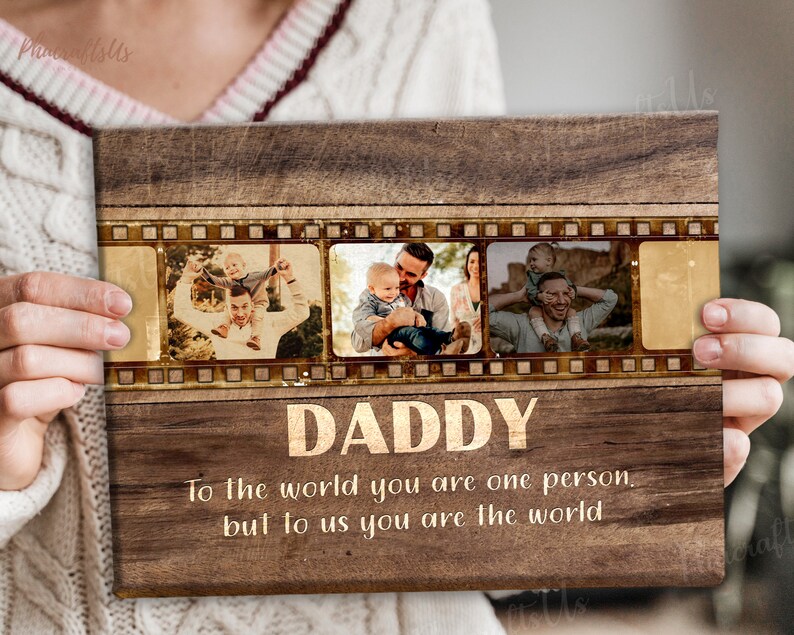 Personalized Gift For Dad From Kids Wall Art Custom Photo Daddy And Baby Wall Art Gift For Dad From Wife Happy Father's Day Gift 2024 image 5