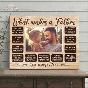 Fathers Day Gifts From Daughter, Dad Gift From Wife For Husband, Custom Photo Portrait Dad Birthday Gifts From Kids, Son, Baby Unframed Poster