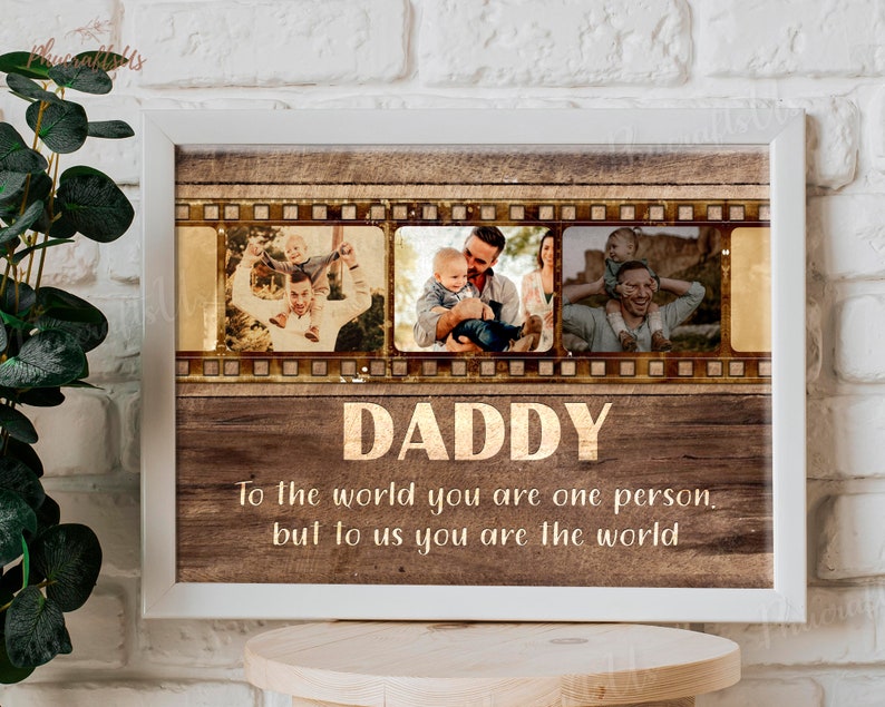 Personalized Gift For Dad From Kids Wall Art Custom Photo Daddy And Baby Wall Art Gift For Dad From Wife Happy Father's Day Gift 2024 image 6