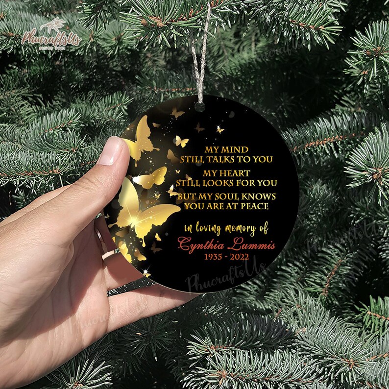 Grief Gift in Memory Ornament Butterflies My Mind Still Etsy