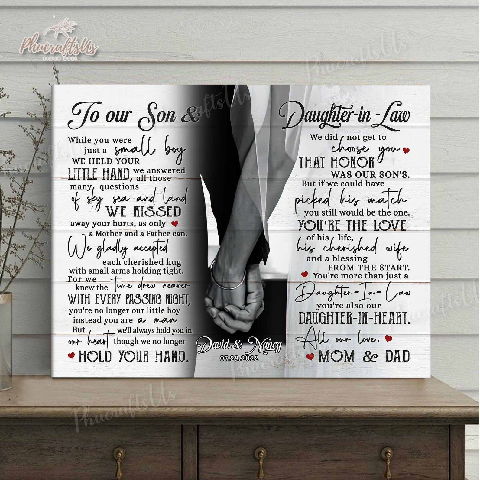 Wedding Anniversary Gifts for Son and Daughter in Law Custom - Etsy