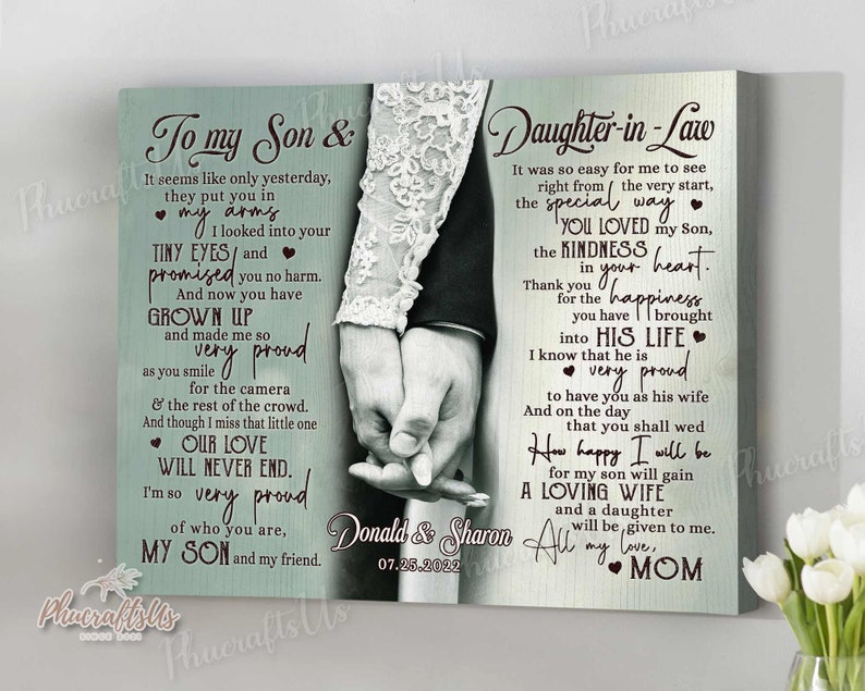 Wedding Gifts For Son And Daughter In Law, Personalized Son Wedding Gift From Mother Of The Groom, Gift For Son On His Wedding Day image 2