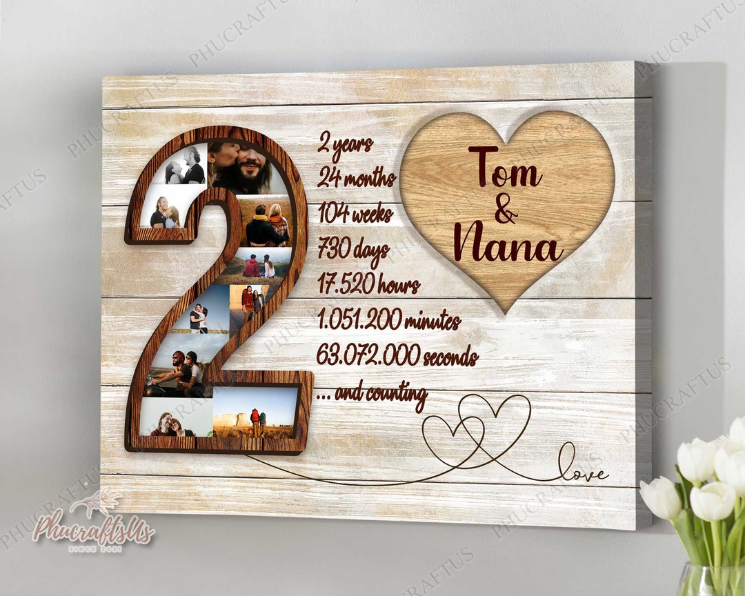 2 Year Anniversary Gift Collage Picture Frames for Husband ...