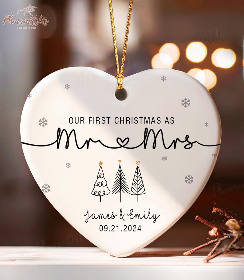 Our First Christmas As Mr & Mrs Ornament, First Married Christmas Ornament 2024, Married Ornament, Wedding Ornament, Mr And Mrs Gifts