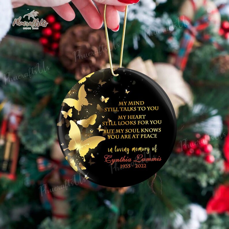 Grief Gift in Memory Ornament Butterflies My Mind Still Etsy