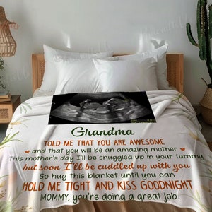 Dear Mommy Personalized Ultrasound Photo Blanket Soon To Be Mom Blanket Expecting Mom Gift Blanket Happy Mother's Day Gift 2024 image 8