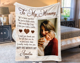 Personalized First Mother's Day Gift from Baby | To My Mommy Blanket Gift | Custom Blanket For New Mom | Happy First Mother's Day Gift 2024