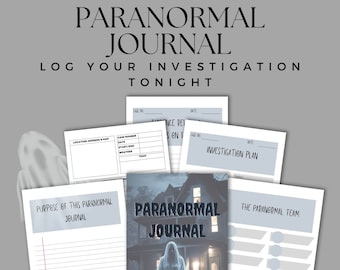 Paranormal Investigation Journal | Ghosting Hunting Log | Experiment Tracker | Location History | Client Reveal | BONUS Ghost Sticker Sheet