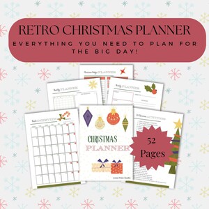 Retro Christmas Planner: Holiday Activities, Menu, Budget (PDF Download)