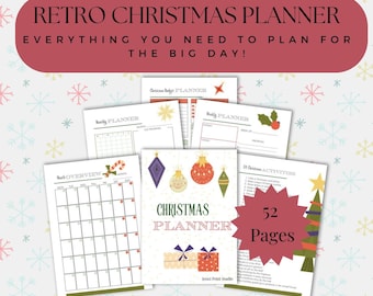 Printable Retro Christmas Planner | Holiday Planner | Party Planner | Gift List | Budget | Checklist