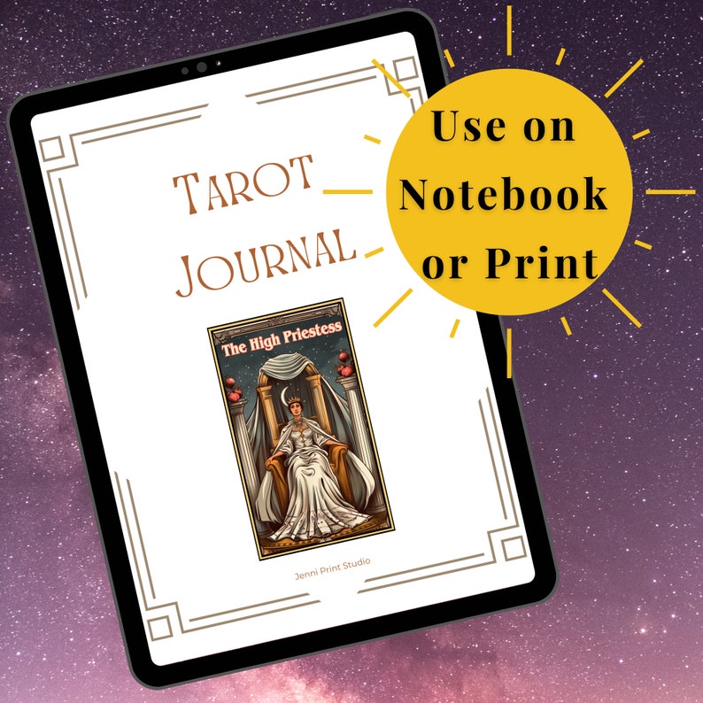 Printable Tarot Journal - Record Tarot Readings, Tarot Spreads, Tarot Card Profile, Card ...