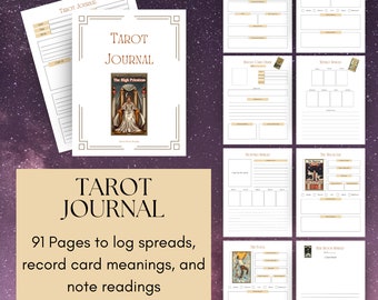 Printable Tarot Journal: Card Meanings, Spreads, Readings (PDF)