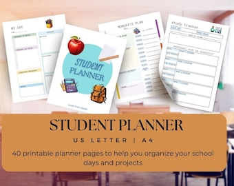 Student Planner | School Planner | Project Tracker | School Schedule | Homework Assignments