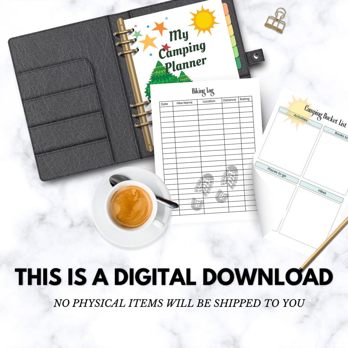 Printable Camping Trip Planner: Packing Checklist, Meal Plan, Hiking ...