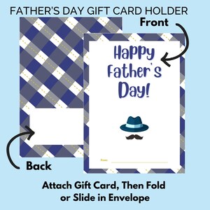 Father's Day Gift Card Holder, Printable for Dad, Instant Download, Easy Father's Day Printable Mustache Card, Last Minute Dad Gift for him
