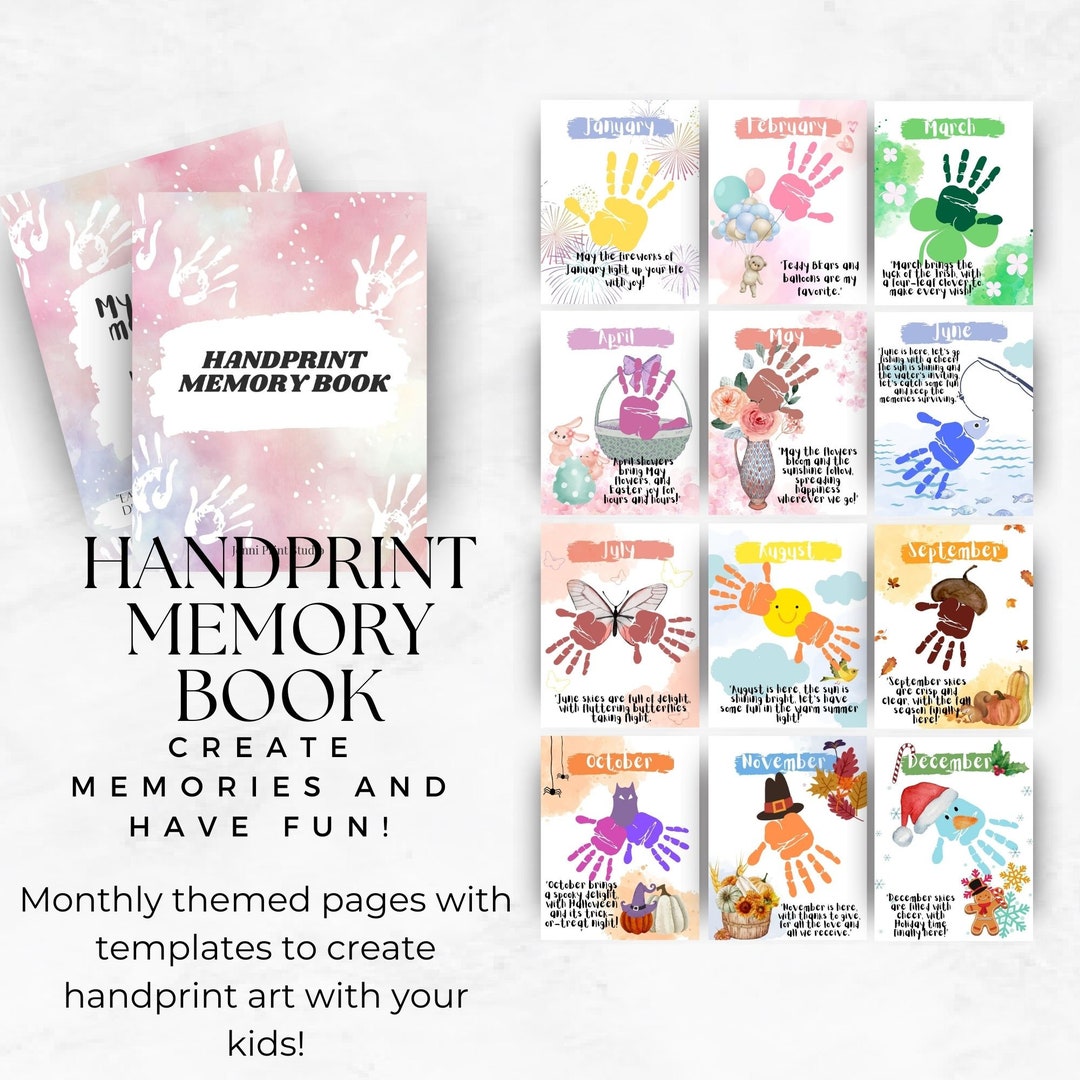 Children Baby Handprint Memory Book 12 Months Parent Grandparent Gift