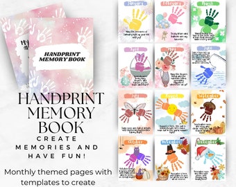 Children Baby Handprint Memory Book | 12 Months | Parent Grandparent Gift