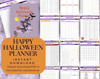 Printable Happy Halloween Planner | Costume | Party | Decorating | Budget | Trick-or-Treat Planner