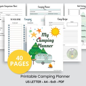 Printable Camping Trip Planner: Checklist, Meal Plan, Hiking Log (PDF)