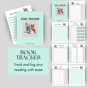 Book Tracker: Printable Reading List, Book Ratings, Recommended Books, 52 Printable Bookmarks (Digital Download PDF)