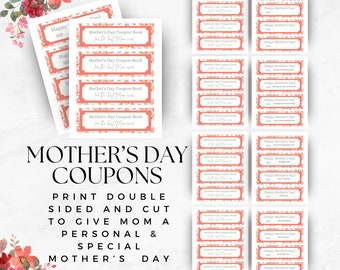 Mother's Day Gift Coupon Cards | Mother's Day Coupon Book Gift for Mom | Last minute DIY gift for Mama