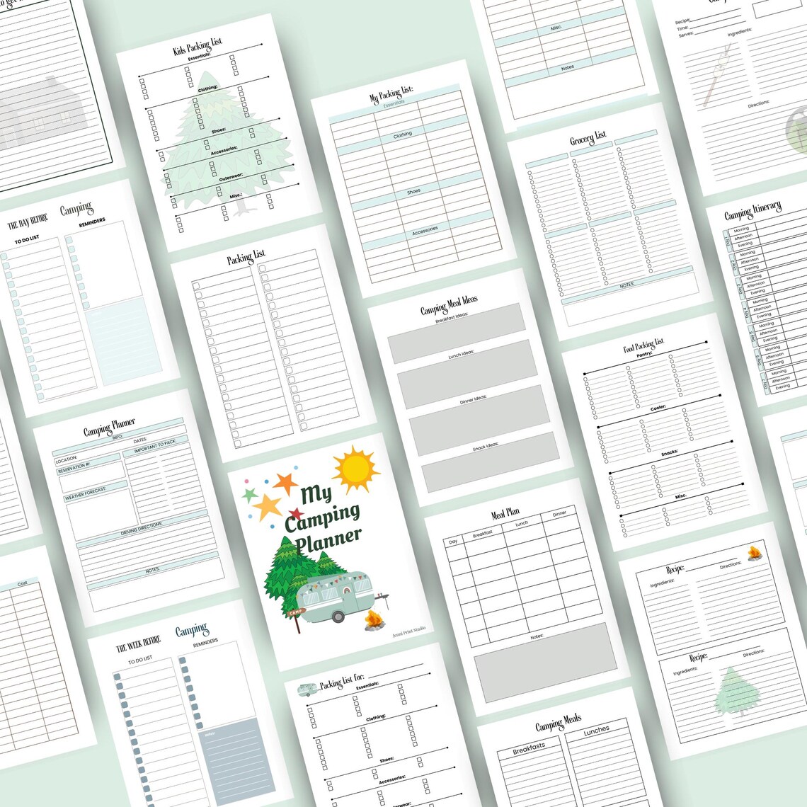 Printable Camping Trip Planner: Packing Checklist, Meal Plan, Hiking ...