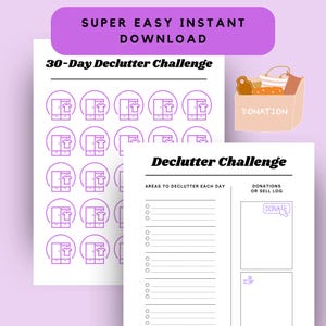 30-Day Declutter Challenge Printable: Home Organization (PDF Download)