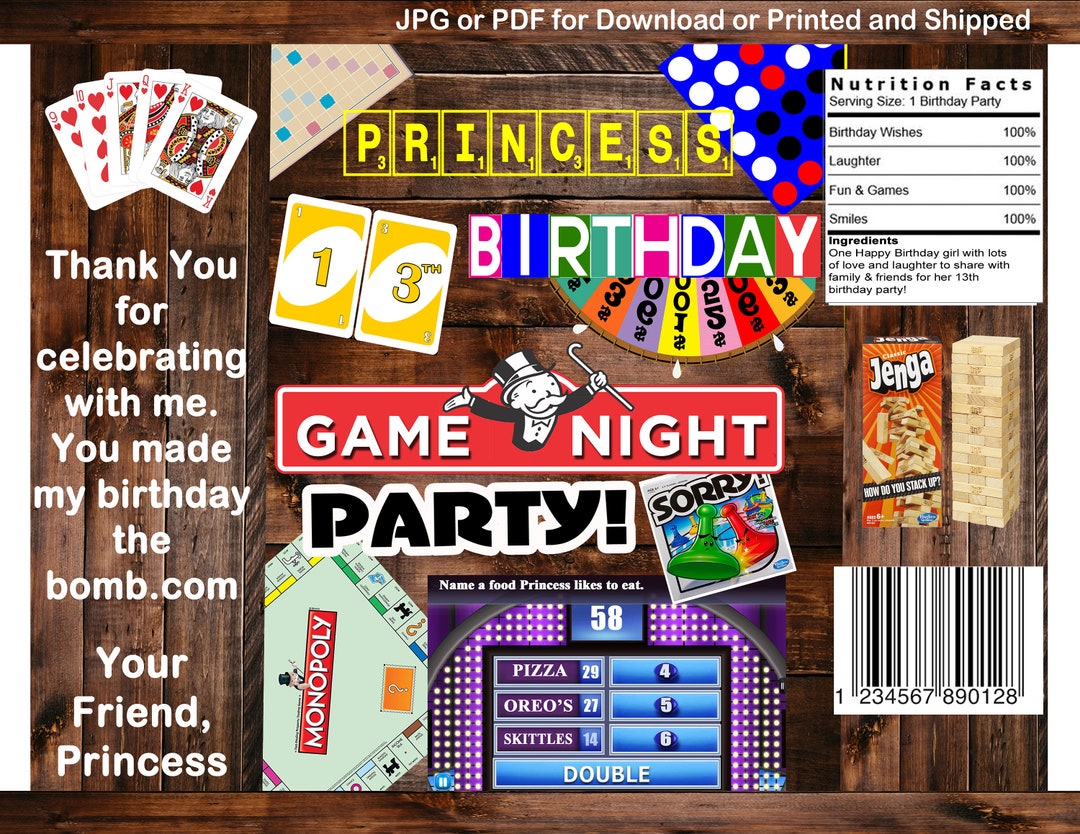 Game Night Chip Bag Etsy