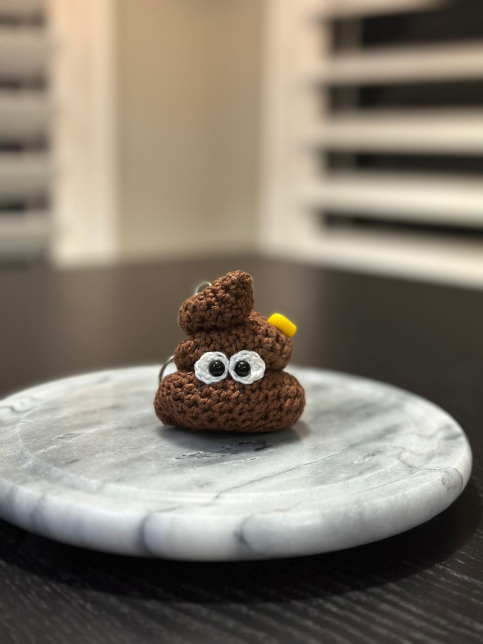 1pc Handmade Poop Emoji Amigurumi Crochet Doll Keychain Pendant
