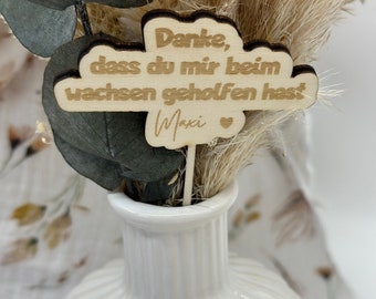 Flower stick thank you, farewell kindergarten, farewell school, end of school, end of kindergarten, personalized