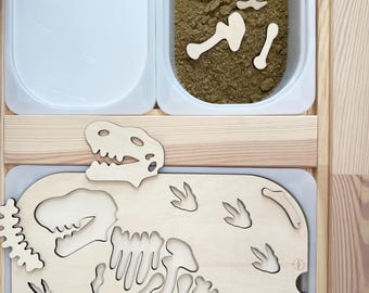 Activity board Trofast Ikea Flisat T-Rex Dinosaur Puzzle Montessori Trofast cover Trofast insert Sensory Motor skills Trofast Insert
