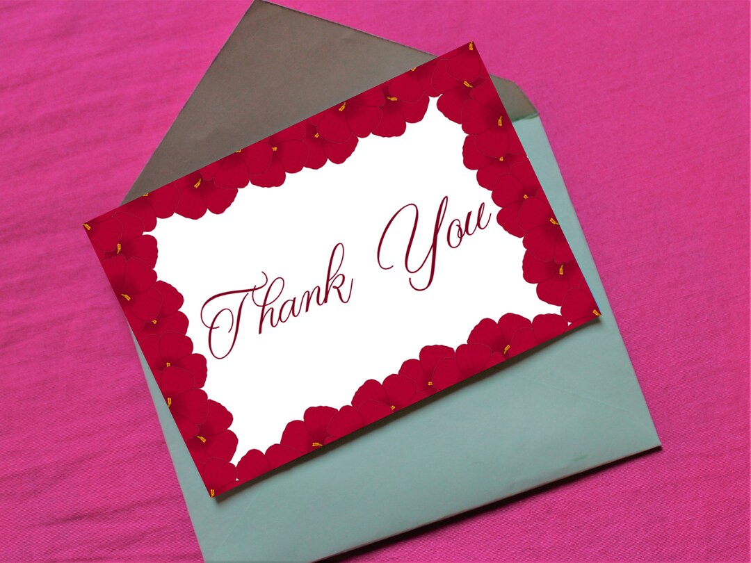 Thank You Printable Greeting Card / PDF & JPG Instant Download / Floral ...