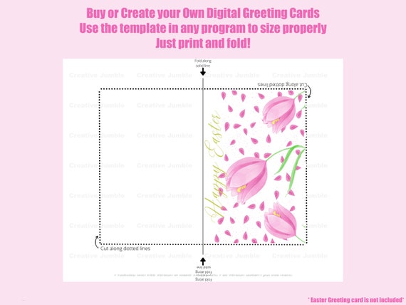 5x7 and 4x6 Greeting Card Templates Instant Download DIY Card