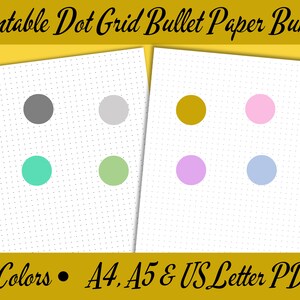 Digital/printable Dot Grid Bullet Journal Paper Bundle/us Letter A4 A5 ...