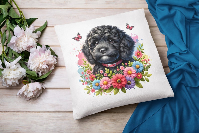 Black Cockapoo Cute Dog Clipart Shirt Sublimation Design Digital ...