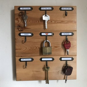Key Holder, Key Storage, Key Hooks, Key Hanger, Wall Key Holder, Key Holder  for Wall, Key Rack, Entryway Key Organizer, Oak Key Rack 