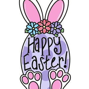 TEMPLATE Happy Easter Bunny Egg Door Hanger Template, Door Hanger, Door Hanger Template m, Easter Door Hanger Template