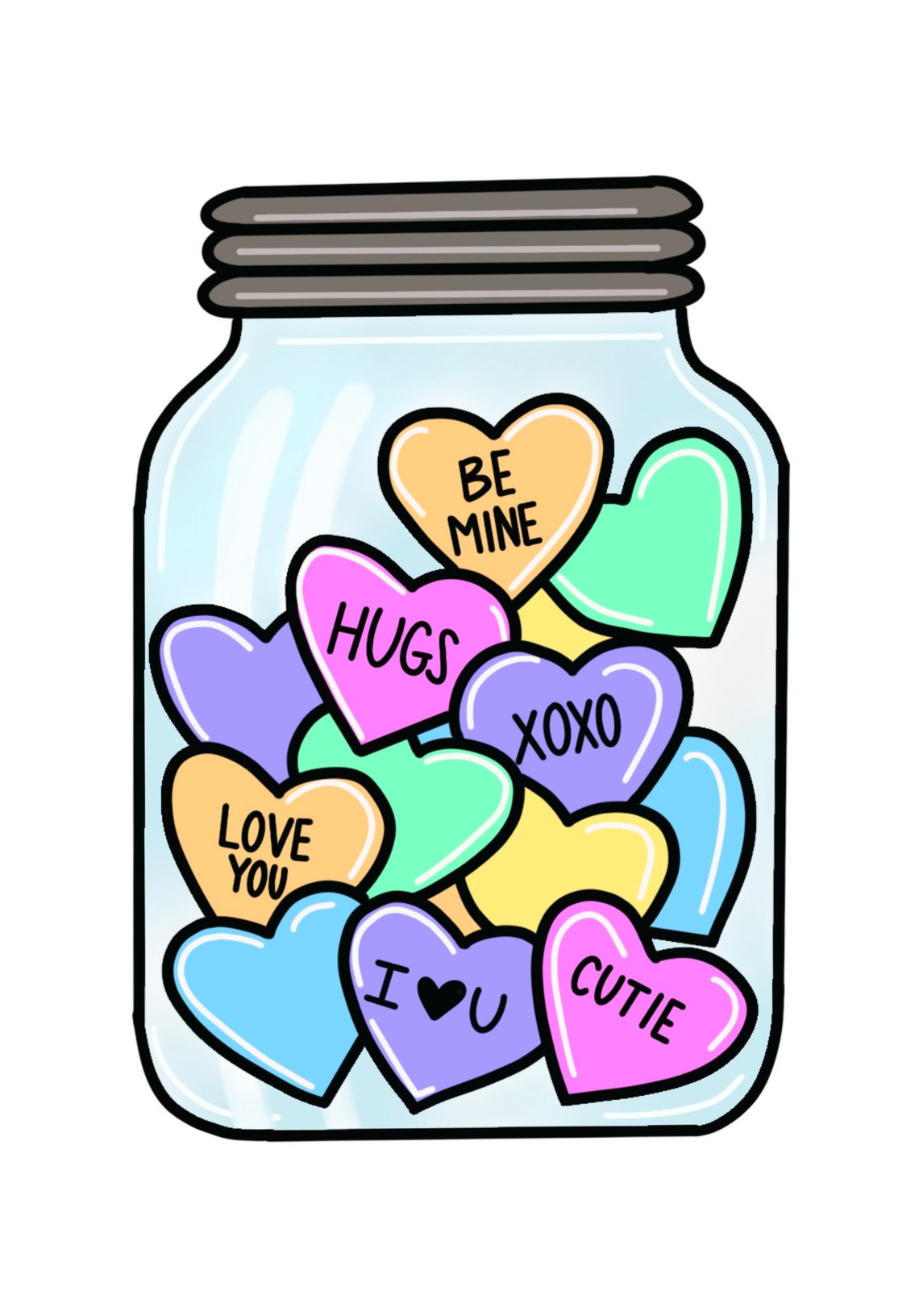 TEMPLATE Jar of Hearts Door Hanger Template, Printable Door Hanger ...