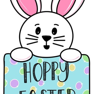 TEMPLATE Hoppy Easter Door Hanger Template, Door Hanger, Door Hanger Template, Easter Door Hanger Template, Download Door Hanger, DIY