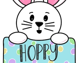 TEMPLATE Hoppy Easter Door Hanger Template, Door Hanger, Door Hanger Template, Easter Door Hanger Template, Download Door Hanger, DIY