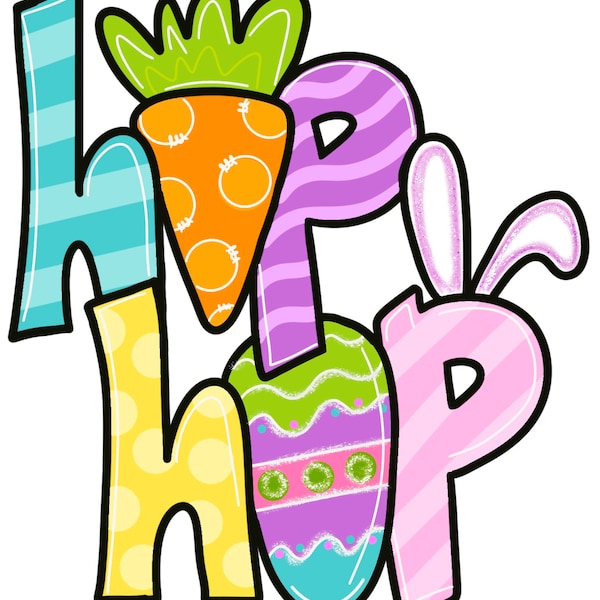 TEMPLATE Hip Hop Easter Door Hanger Template, Easter Door Hanger Template, Doorhanger Template, DIY Door Hanger, Scroll Saw Pattern