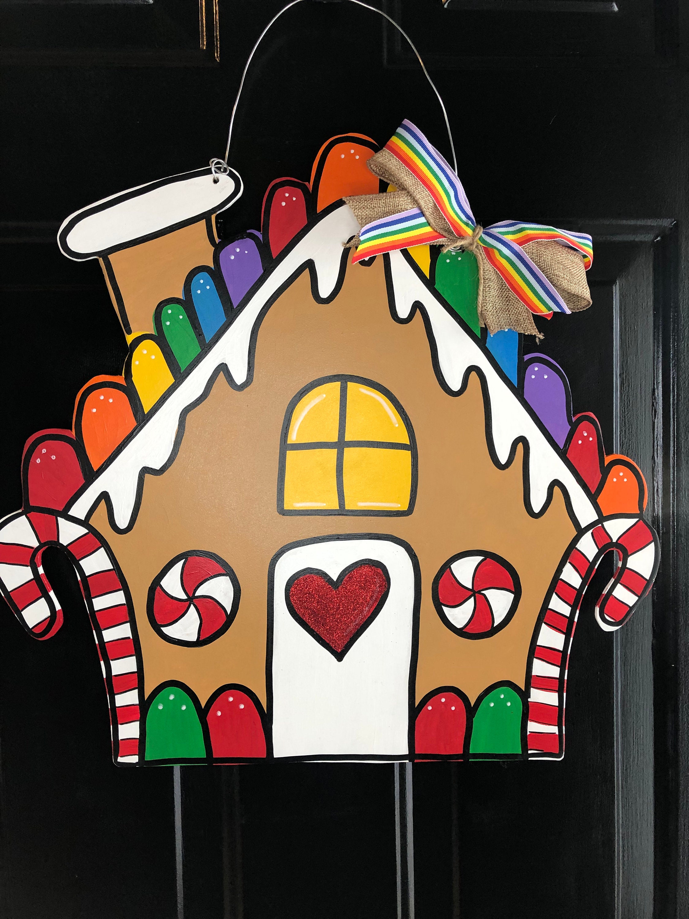 Gingerbread House Door Hanger, Christmas Décor, Christmas Door Hanger ...