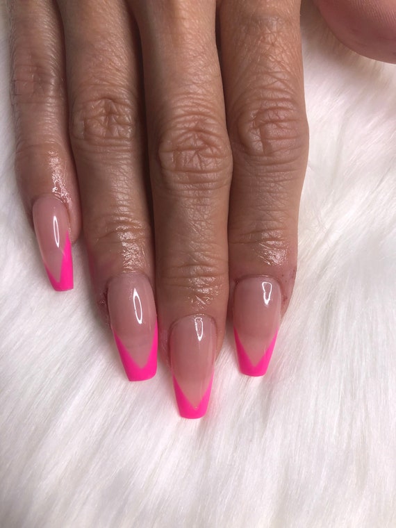 Pink Kitty HK Kawaii Kitty Foil Press on Nails French Nails