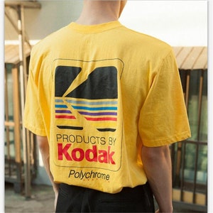 ★KODAK★ Color Eye Semi-Overfit Short Sleeve T-Shirt YELLOW KODAK Tshirt - Oversized Tshirt - Equality Shirt - Egirl