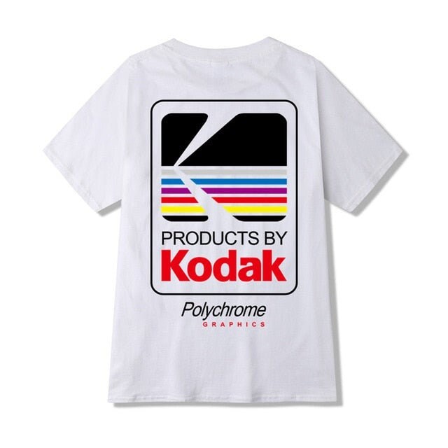 ★KODAK★ Graphic Ringer Short Sleeve T-shirt IVORY Kodak Apparel Unisex Aero Cool Big Wording Logo Short Sleeve