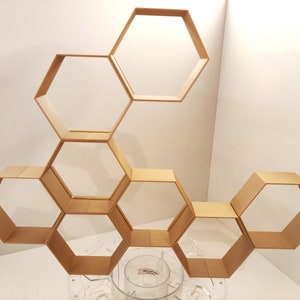 HEXAGON SHELVES - Floating Shelves - Cupcake Stand - Wall Shelf - Bathroom Shelves - Display Stand - Honeycomb Shelves - Housewarming Gift