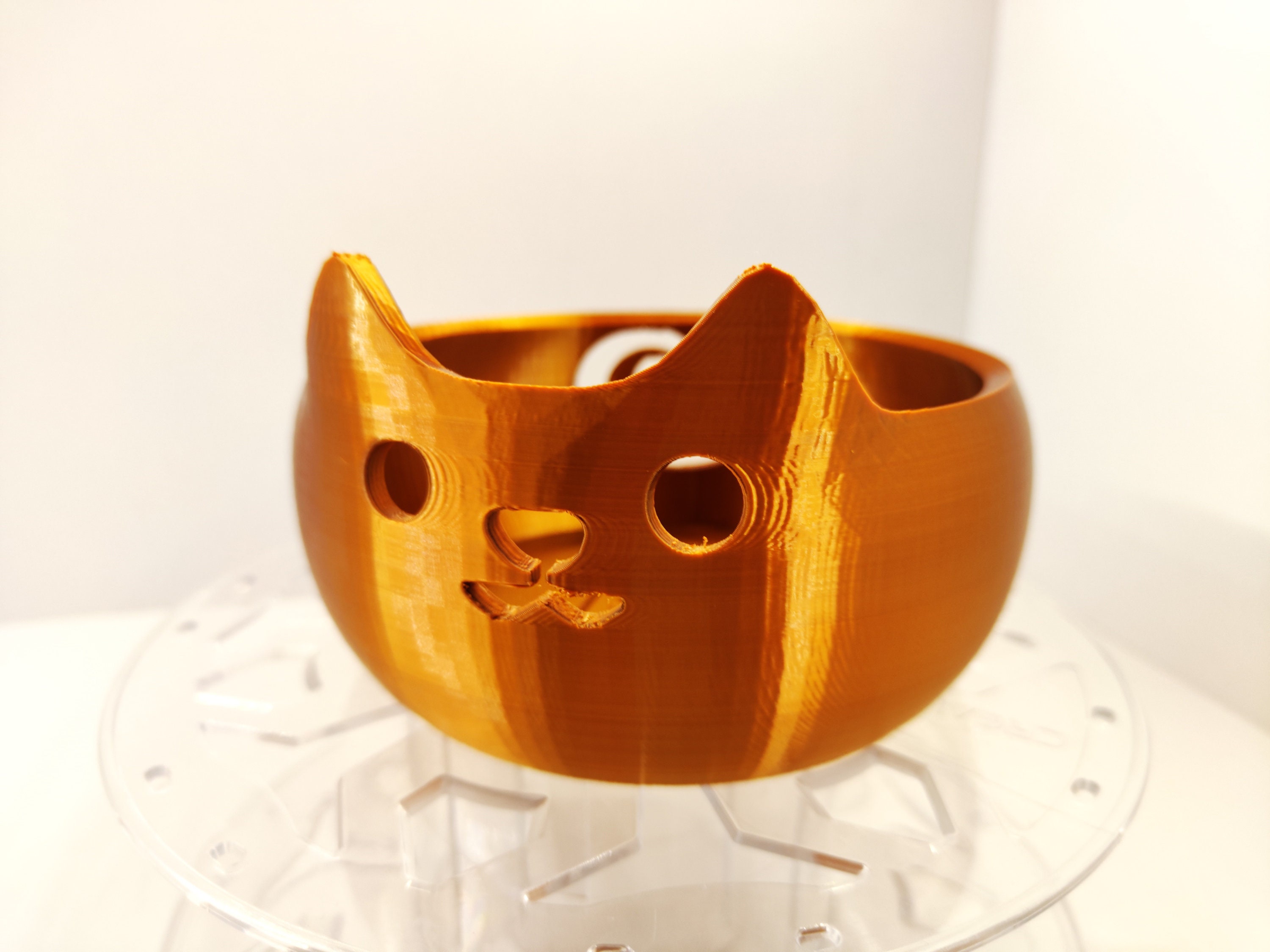 Adorable 3D Printed Cat Wool Yarn Bowl