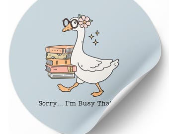 PNG Gift for Introvert, Bookish Goose Clipart PNG, Cute Reading Goose PNG, Reader Teacher Introvert Gift, Book Lover Design