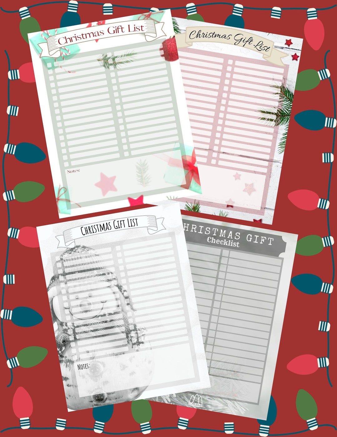 Christmas Gift Check List to Do List Printable Print on Etsy