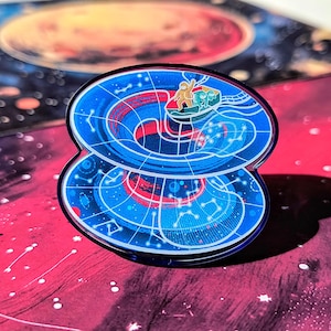Wormhole Space Galaxy Pin | Astronauts Catching Stars in Wormhole | Sci-Fi Space Adventure Pin | Gift for Space and Astronomy Lovers